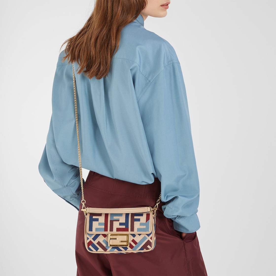 FENDI Baguette® Mini Canvas bag with multicolor FF embroidery - Image 2